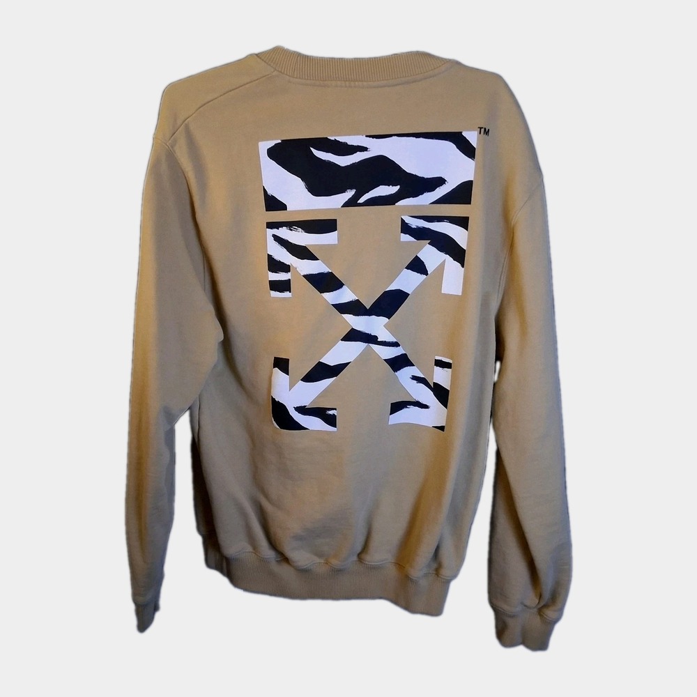 Off-White Zebra Arrow Sweatshirt Beige Size Medium Virgil Abloh